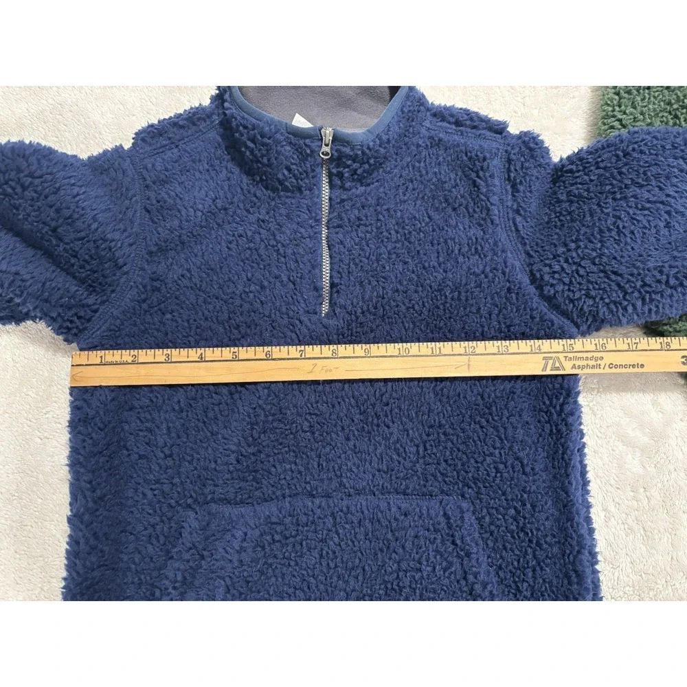 TWO‎ Carters Blue & Green Quarter Zip Sherpa Pullover Long Sleeve Sz 8 NWT